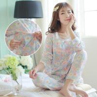 孕妇睡衣夏大码产后睡衣哺乳喂奶衣套装春秋产后月子服夏季薄款串得起