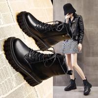 马丁靴女英伦风2021春秋新款棉靴厚底百搭短靴冬加绒串得起