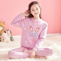 中大童学生秋衣秋裤套装初高中生青少年加绒加厚女童保暖内衣串得起