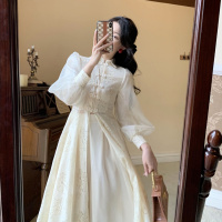 法式旗袍改良版年轻款少女超仙连衣裙设计感小众气质轻熟两件套裙串得起