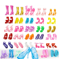芭芘比娃娃鞋子芭比公主家水晶鞋女孩过家家玩具高跟鞋子通用配套