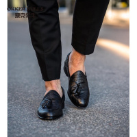 OKKER BULLS澳克公牛男鞋2020新款复古英伦风男鞋欧美流苏套脚乐福鞋男英伦休闲皮鞋意大利