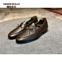 OKKER BULLS澳克公牛男鞋春夏季乐福鞋男鞋手工真皮英伦风休闲皮鞋一脚蹬懒人鞋百搭豆豆鞋男
