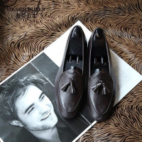 OKKER BULLS澳克公牛男鞋20年夏季潮流休闲鞋男乐福流苏蝴蝶结男士皮鞋真皮透气英伦男鞋