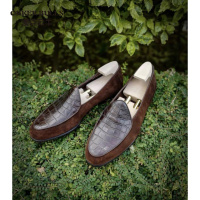 OKKER BULLS澳克公牛男鞋英伦乐福鞋男真皮休闲皮鞋总裁定制商务正装皮鞋男反绒皮磨砂皮一脚蹬