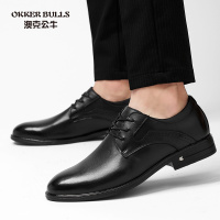 OKKER BULLS澳克公牛男鞋春季白领上班正装商务男鞋尖头软面牛皮英伦皮鞋主持人鞋子男
