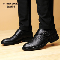 OKKER BULLS澳克公牛男鞋春季正装皮鞋男真皮个性时尚商务鞋搭配西裤大脚鞋大码男鞋47码48