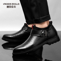 OKKER BULLS澳克公牛男鞋春季男士商务休闲鞋搭配西服发型师时尚男鞋真皮小码鞋子35码36码
