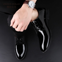 OKKER BULLS澳克公牛男鞋秋季时尚亮面皮鞋男真皮镜面光滑主持人司仪英伦商务正装皮鞋男鞋