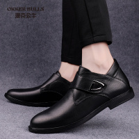OKKER BULLS澳克公牛男鞋韩版男士棉皮鞋冬季加绒切尔西皮靴中帮保暖靴真皮短靴潮男马
