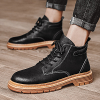 澳克公牛(OKKER BULLS)2020冬季新款高帮鞋男韩版潮流英伦马丁靴男百搭中帮男靴