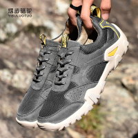 YIBULUOTUO钓鱼鞋防滑防水男款矶钓鞋防臭透气耐磨户外徒步登山鞋真皮低帮鞋爸爸鞋