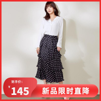 拉夏贝尔[热卖]秋冬新款蛋糕裙半身裙纱裙女装高腰学生a字裙裙子