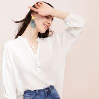 拉夏贝尔镂空心机衬衫设计感仙女夏洋气流苏气质衬衣百搭