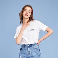 拉夏贝尔夏休闲打底衫学生宽松字母上衣女短袖女式T恤