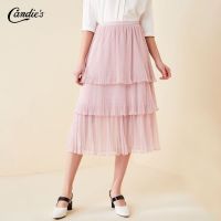 拉夏贝尔夏季新款收腰女装显瘦纯色中长款裙学生半身裙气