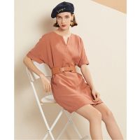 拉夏贝尔女装夏装显瘦气质复古连衣裙时尚洋气法式修身长裙子