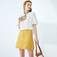 拉夏贝尔女装夏宽松圆领短袖T恤纯色减龄休闲百搭简约T恤上衣