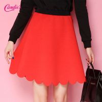 拉夏贝尔Cie春季新款 活力亮色纯色高腰a字裙伞裙短款半身裙