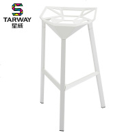 星威酒吧椅创意几何工业风吧台椅铁艺凳甜品店镂空金属高脚吧椅