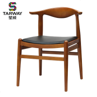 星威实木餐椅牛角椅实木椅子简约靠背椅西餐厅凳椅电脑椅现代椅子