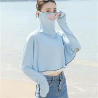 春夏季防晒披肩骑行户外女士防晒衣带面罩一体冰丝韩版海边练车