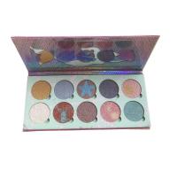 [优选]ins超火亮片烤粉Febble平替国货独角兽少女美人鱼偏光眼影高光盘 美人鱼镭射十色彩妆盘 货号:XX03