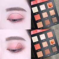 [苏宁优品]完美日记光影星河九影12星玫新色13甜柚十二影盘斑虎小猪 光影星河九色眼影07白桃送官方双头眼影刷