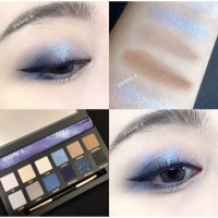 [苏宁优品]完美日记光影星河九影12星玫新色13甜柚十二影盘斑虎小猪 探险家十二色眼影04冰狼送化妆刷7件套