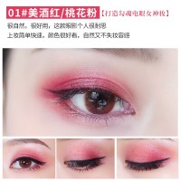 [苏宁优品]双影棒防水不晕染盘大地色笔懒人渐变初学者套装珠光女彩妆 01#美酒红/桃花粉