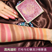 [苏宁优品]NOVO眼影盘ins超火的流沙独角兽珠光蹦迪便携国货闪粉红款眼影 12色-流光溢彩()