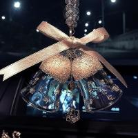 大唯羽 生日风铃 新款人造水晶玻璃透明风铃汽车车载室内窗双铃铛挂件挂饰送女生儿童新年