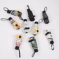 烫金羽毛雨伞迷你五折太阳伞防晒晴雨伞折叠女学生遮阳伞防紫外线