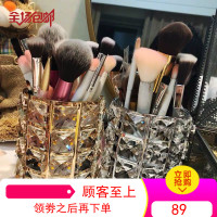 欧式金色水晶化妆刷收纳筒刷子桶家居化妆品收纳盒眉笔梳子整理盒