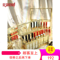 玻璃带盖口红收纳盒网红多格放装的收纳格架防尘欧式小口红盒