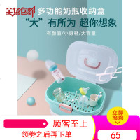 婴儿奶瓶收纳箱大号便携式沥水架宝宝晾干架餐具外出盒子带盖防尘
