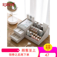 居家家 化妆品收纳盒桌面遥控器整理盒 分格化妆刷口红面膜置物架