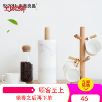 半岛良品日式家用厨房纸巾架卫生纸柱卷纸收纳架纸巾桶免打孔立式