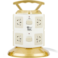 家之选 立式插座塔式家用多功能多层分控塔形立体式插排插线板创意智能多孔转换器带线拖线板 两层不带USB八插位1.8米