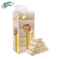 清风卷纸原色可冲入马桶卷纸3层10卷