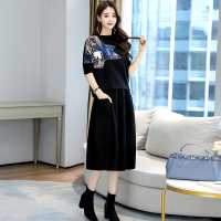  欧洲站套装女印花两件套2020年新款早秋御姐休闲时尚套裙大码宽松