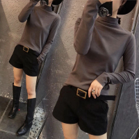  2019韩版新款半高领打底衫加绒长袖女装t恤洋气秋冬内搭修身上衣潮