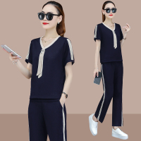  中老年女装夏装两件套老年人休闲上衣2020新款中年女妈妈套装洋气