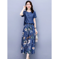 2020年夏季新款女装宽松洋气遮肉牛仔裙裤两件套