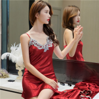 预售3天发货 性感睡衣女吊带睡裙两件套夏薄冰丝睡裙家居服睡衣女春秋