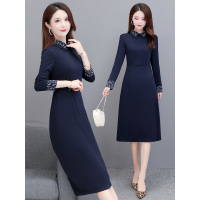  娃娃领连衣裙女秋季2020新款洋气显瘦轻熟风中长款a字裙