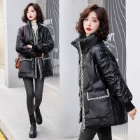 佚貌YIMAO 2021年冬季新款短款亮面90绒羽绒服女插肩袖长袖简约厚外套