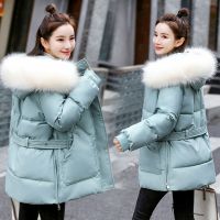 佚貌YIMAO 2021冬季新款潮流时尚大毛领棉服外套修身收腰气质棉衣女