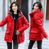 佚貌YIMAO 2021年冬季新款抽绳潮流气质保暖白鸭绒羽绒服女