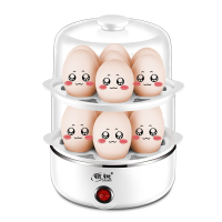 领锐 蒸蛋器 迷你煮蛋器 自动断 鸡蛋器蛋羹神器小型 双层早餐机 XB-EC06 白色 平层